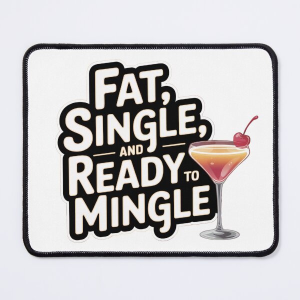 Item preview, Fat, Single, and Ready to Mingle! designed and sold by Ink And Inspire.