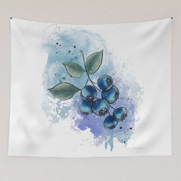 Item preview, Watercolor blue berries designed and sold by SimoesArtistry.