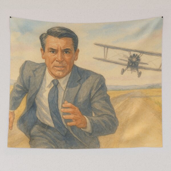 Item preview, North by Northwest, Alfred Hitchcock, Cary Grant film designed and sold by Mauswohn.