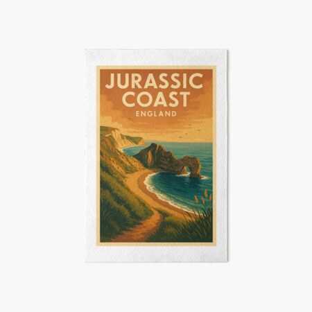 Vista previa del artículo con la obra «Póster retro de la Costa Jurásica, Inglaterra», diseñado y vendido por JBWphotos.