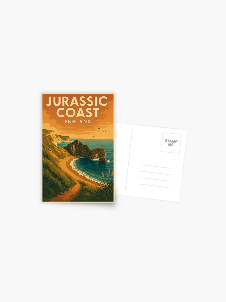 Thumbnail 1 of 2, Postcard, Jurassic Coast, England Retro Poster designed and sold by JoeWakey.