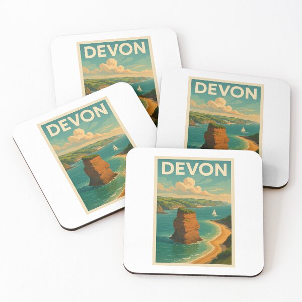 Item preview, Póster retro de Devon, Inglaterra designed and sold by JBWphotos.
