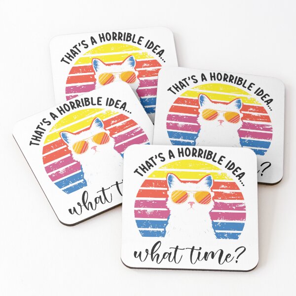 Item preview, Cool Retro Cat – 80s Sunset Vibes with Attitude - That's a Horrible Idea... What Time? designed and sold by tcvnguyen.
