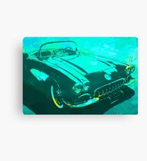 1960 Corvette Pop Turquoise Canvas Print
