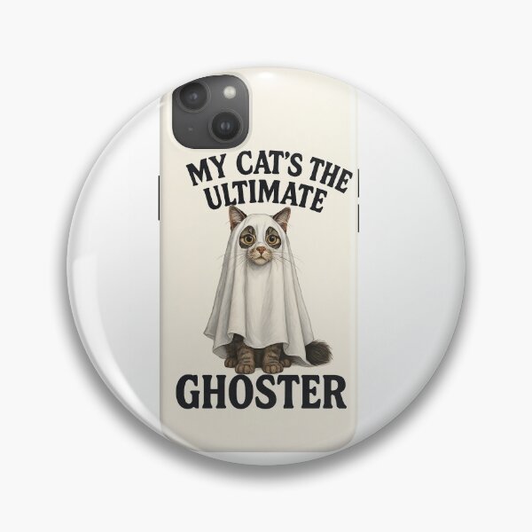 Item preview, My Cat’s the Ultimate Ghoster | Phone Case Design Print designed and sold by The Black Cat Coven GB.