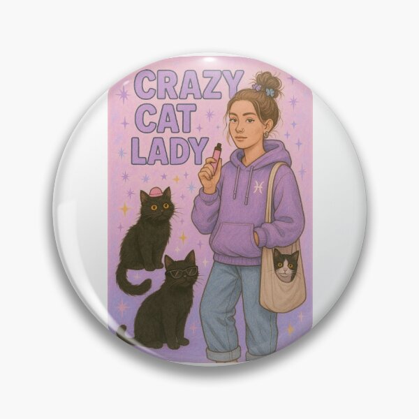 Item preview, Crazy Cat Lady | Gen Z Catcore Art Print designed and sold by The Black Cat Coven GB.
