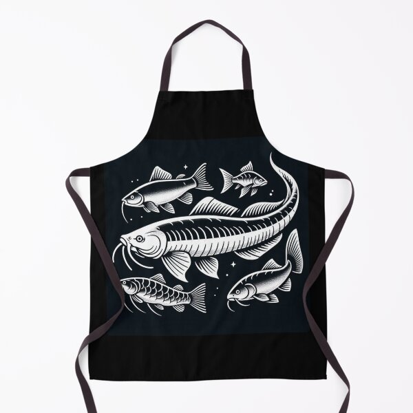 Item preview, AI Art: River Fish Collection in Black & White Vector Style – Minimalist Aquatic Design for Fish & Aquarium Lovers designed and sold by knalpot-design.