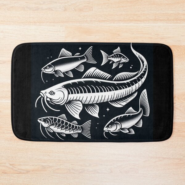 Item preview, AI Art: River Fish Collection in Black & White Vector Style – Minimalist Aquatic Design for Fish & Aquarium Lovers designed and sold by knalpot-design.