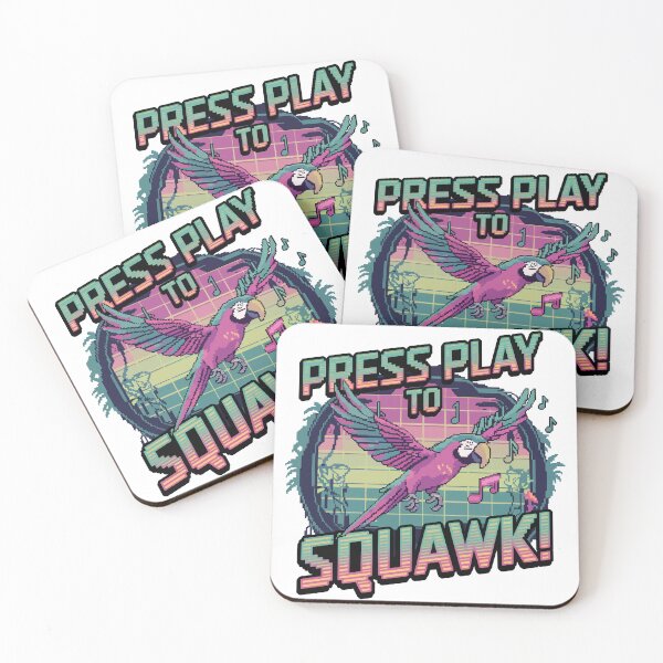 Item preview, Retro Pixel Parrot – Press Play to Squawk! Arcade Bird Design designed and sold by NaturePixel.