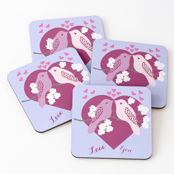 Item preview, Kissing Lovebirds Heart Floral Design designed and sold by Madeline Binder Art & Design.