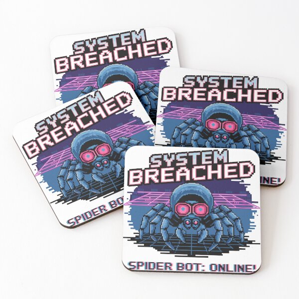 Item preview, System Breached – Pixel Spider Bot Online Cyber Hack Design designed and sold by NaturePixel.