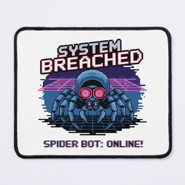 Item preview, System Breached – Pixel Spider Bot Online Cyber Hack Design designed and sold by NaturePixel.