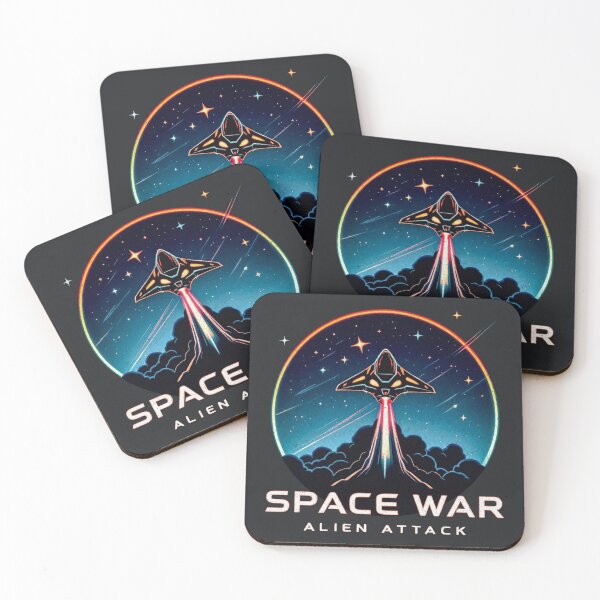 Item preview, Space War: Alien Attack – Retro Sci-Fi Starship Launch designed and sold by SteadyRolling.