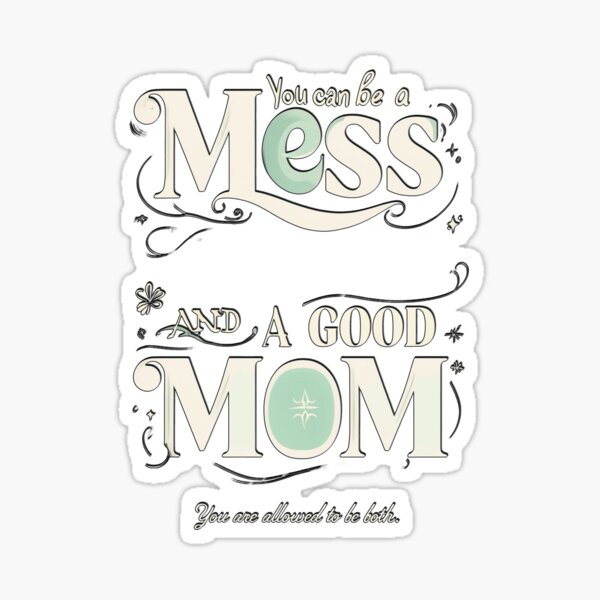 Item preview, You Can Be a Mess AND a Good Mom Art Print Swirls & Stars Modern Decoration Design  designed and sold by GhoulishGaze.