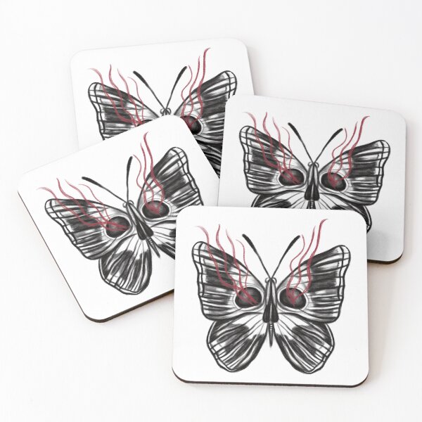 Item preview, Skull Butterfly with Red Flames Concept Art (Version 1) designed and sold by Scarlet Swan.