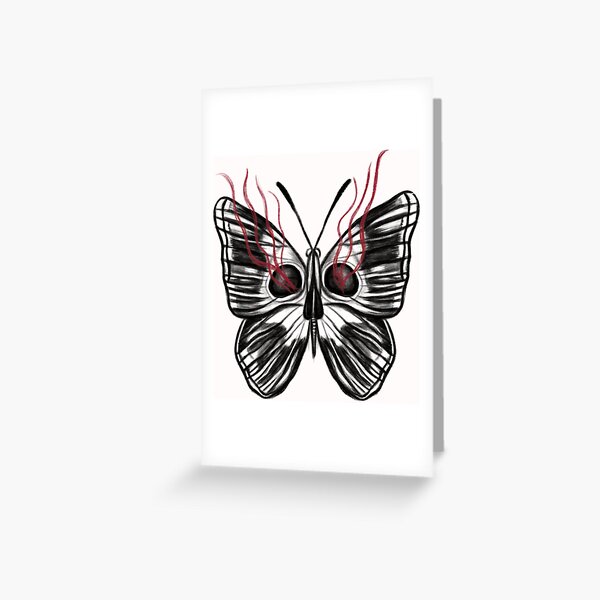 Item preview, Skull Butterfly with Red Flames Concept Art (Version 1) designed and sold by Scarlet Swan.