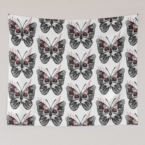 Item preview, Skull Butterfly with Red Flames Concept Art (Version 1) designed and sold by Scarlet Swan.