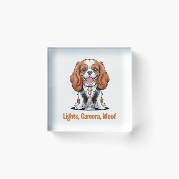 Item preview, Actress Cartoon with Cavalier King Charles Spaniel Dog Design – Funny and Unique Dog and Owner Artwork – Actress Gift – Pet Humor designed and sold by KoraTalks.