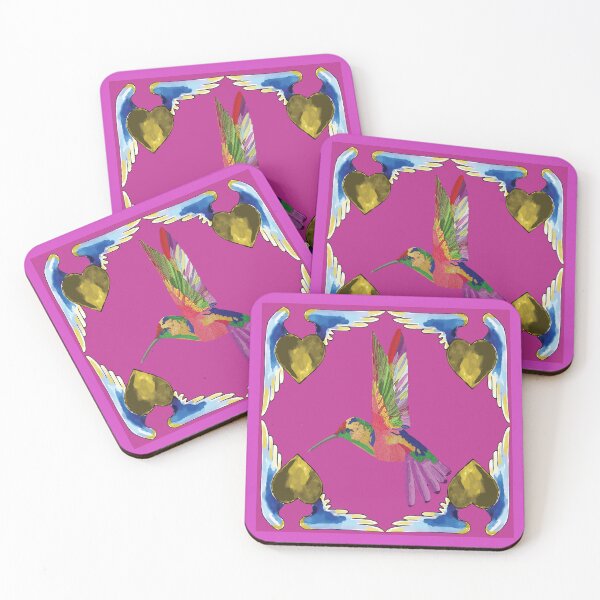 Item preview, Bird Colibri -  pink pattern designed and sold by StudioViArt.