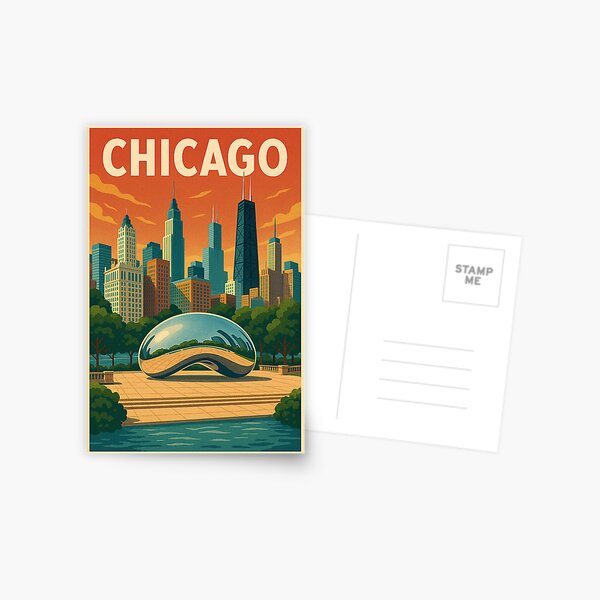 Aperçu de l'œuvre Affiche rétro de Chicago créée et vendue par JBWphotos.