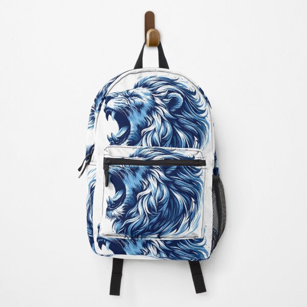 Item preview, Lion roaring blue accents lion head strong gift designed and sold by Pineapple-Tree.