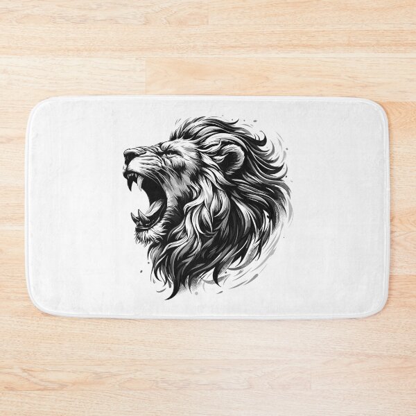 Item preview, Lion roar strength black and white lion head gift designed and sold by Pineapple-Tree.