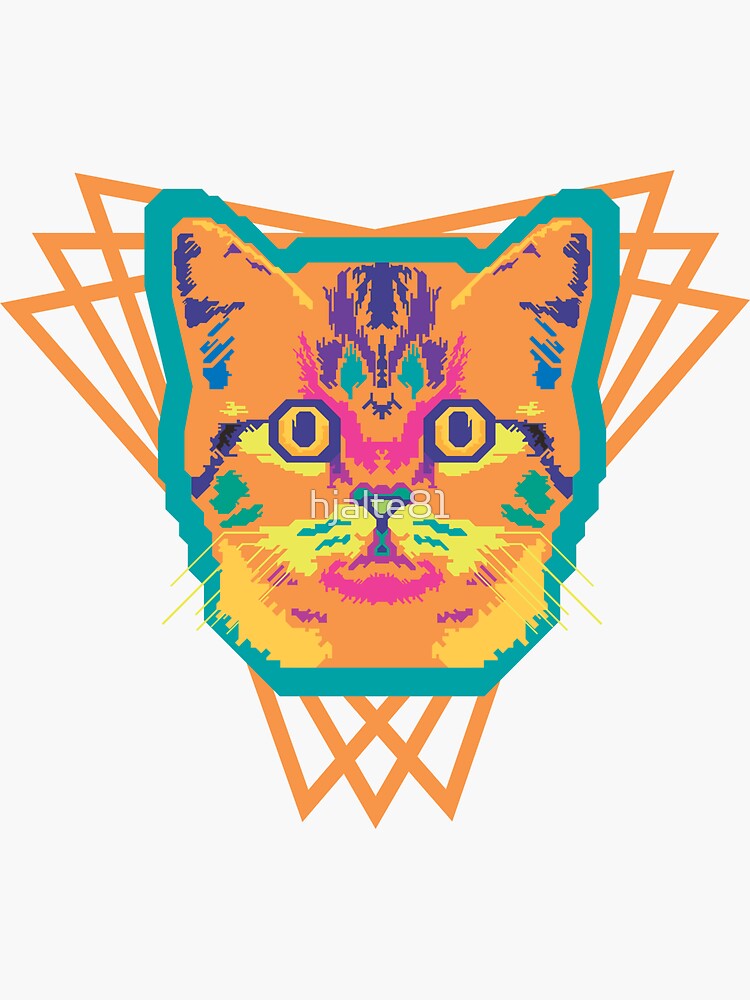 Thumbnail 3 of 3, Sticker, KaleidoCat designed and sold by hjalte81.