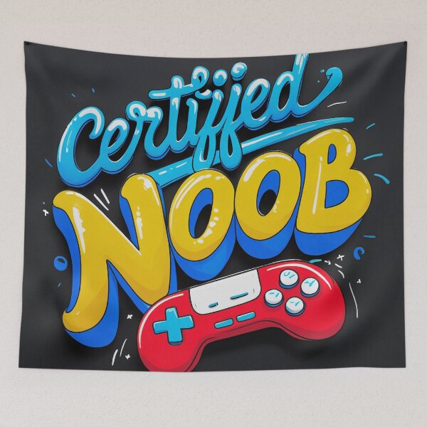 Item preview, Certified Noob – Funny Gamer Hand-Drawn Design designed and sold by HAFIZ-DP.
