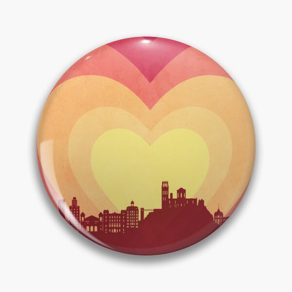 Item preview, Lleida Spain Skyline Hearts Red Yellow designed and sold by ArtPrints.