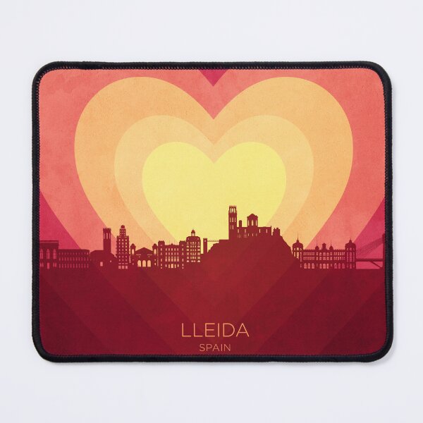 Item preview, Lleida Spain Skyline Hearts Red Yellow designed and sold by ArtPrints.