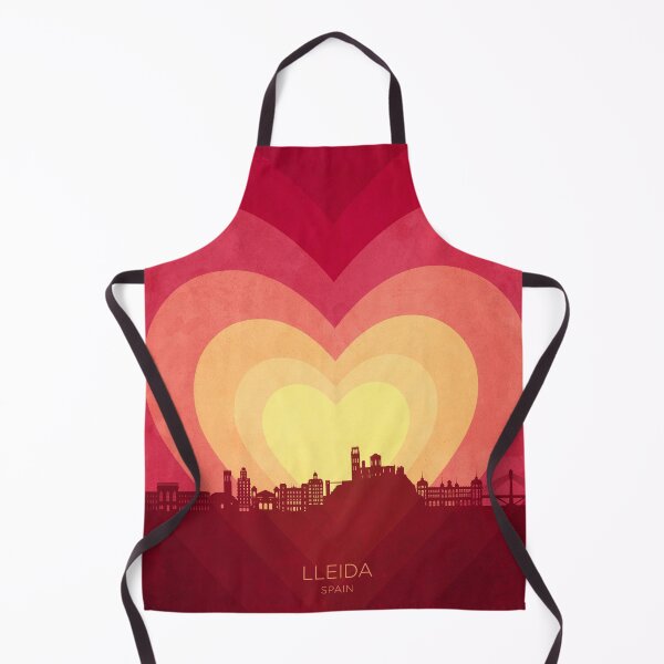 Item preview, Lleida Spain Skyline Hearts Red Yellow designed and sold by ArtPrints.