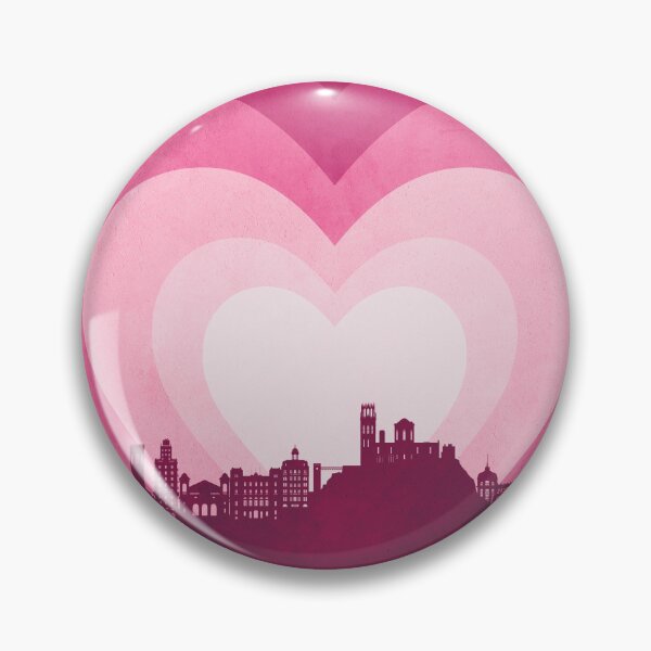 Item preview, Lleida Spain Skyline Hearts Pink designed and sold by ArtPrints.