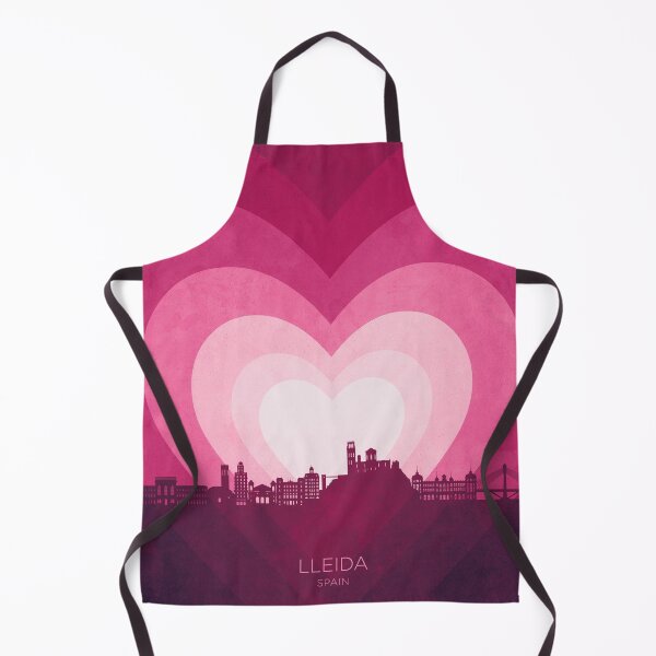 Item preview, Lleida Spain Skyline Hearts Pink designed and sold by ArtPrints.