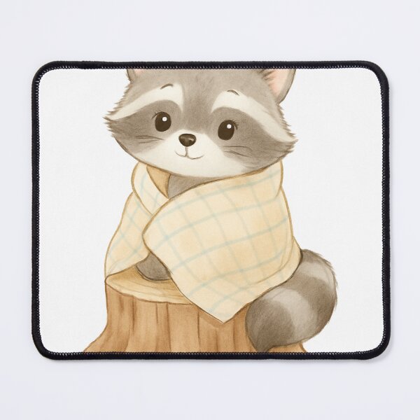 Item preview, Raccoon with blanket – cute watercolor motif designed and sold by Stickzebra-Art.