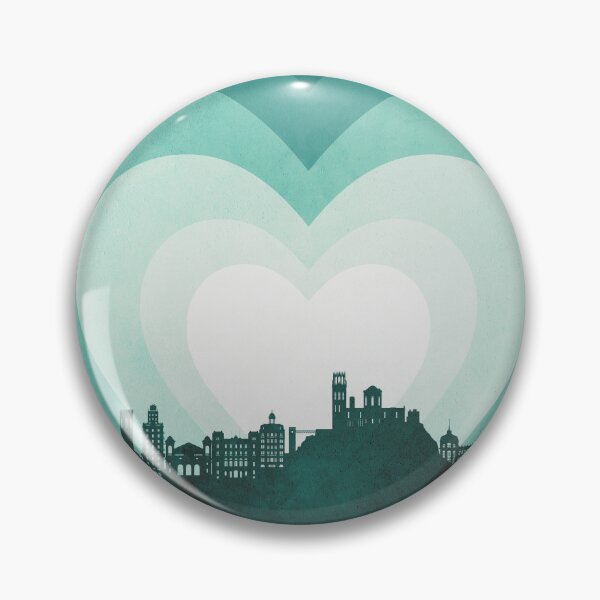 Item preview, Lleida Spain Skyline Hearts Teal designed and sold by ArtPrints.