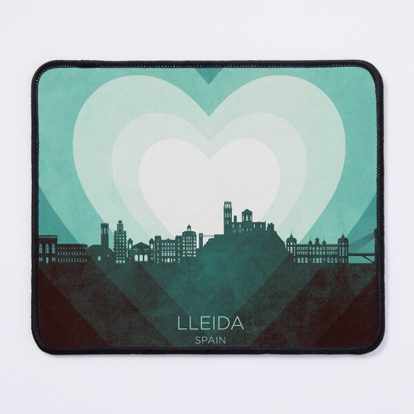 Item preview, Lleida Spain Skyline Hearts Teal designed and sold by ArtPrints.