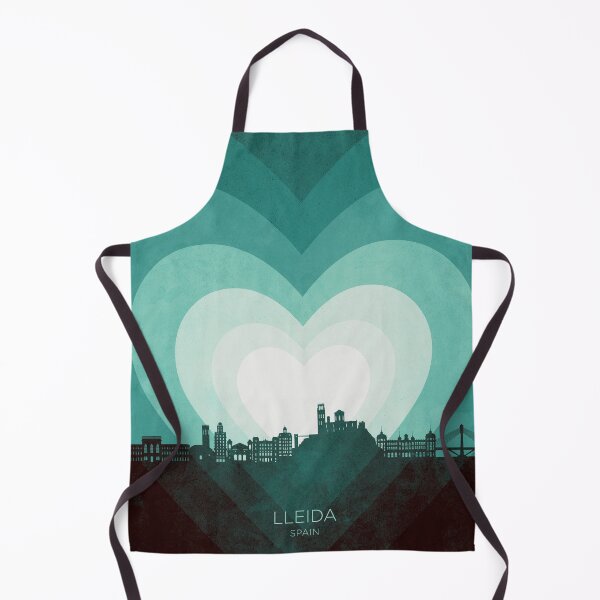 Item preview, Lleida Spain Skyline Hearts Teal designed and sold by ArtPrints.