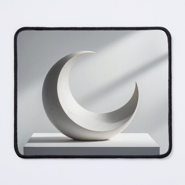 Item preview, White abstract crescent-shaped stone sculpture designed and sold by mystiquelicorne.