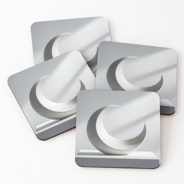 Item preview, White abstract crescent-shaped stone sculpture designed and sold by mystiquelicorne.
