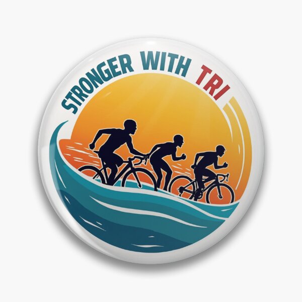 Item preview, Stronger With Tri – Bold Triathlon Addict Motivation Sticker designed and sold by Triathlongram.
