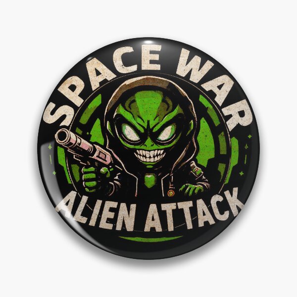 Item preview, Space War: Alien Attack – Evil Grin Alien Blaster Art designed and sold by SteadyRolling.