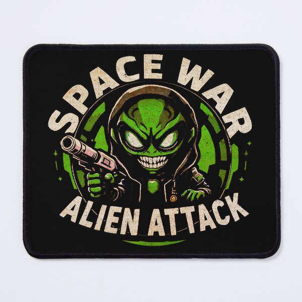 Item preview, Space War: Alien Attack – Evil Grin Alien Blaster Art designed and sold by SteadyRolling.