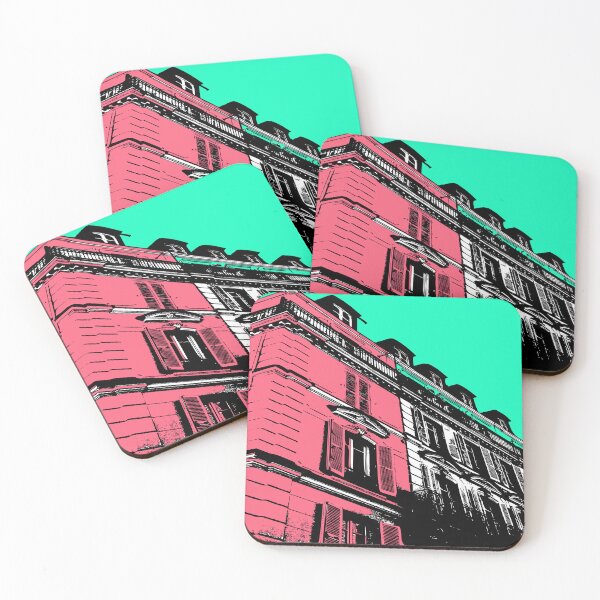 Item preview, Paris Rooftop in pink and mint Original Design 「パリの記憶」 designed and sold by French Papyrus Studio.