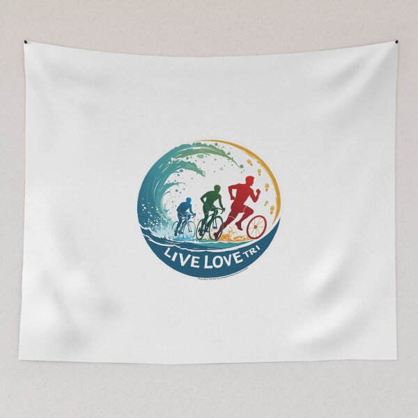 Item preview, Live, Love, TRI – Motivational Triathlon Sticker for Endurance Athletes designed and sold by Triathlongram.