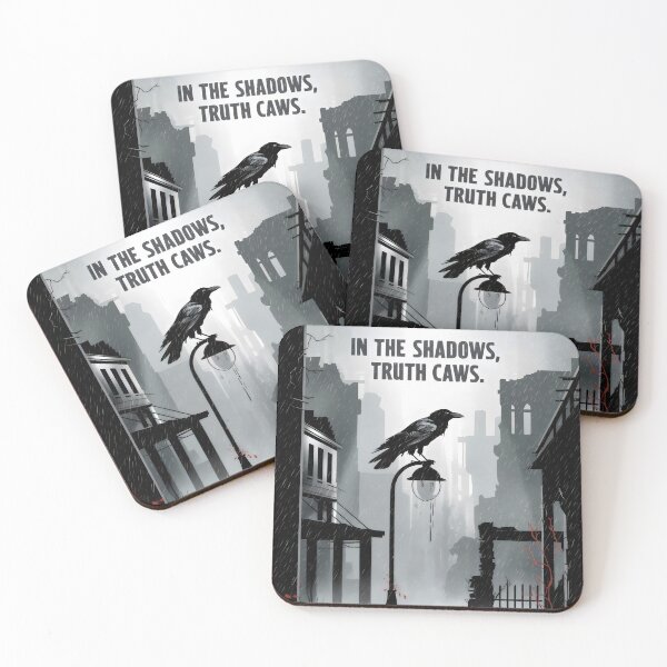 Item preview, Gothic Raven Quote Art – Dark Crow in Post-Apocalyptic Rain designed and sold by WildlifeInc.