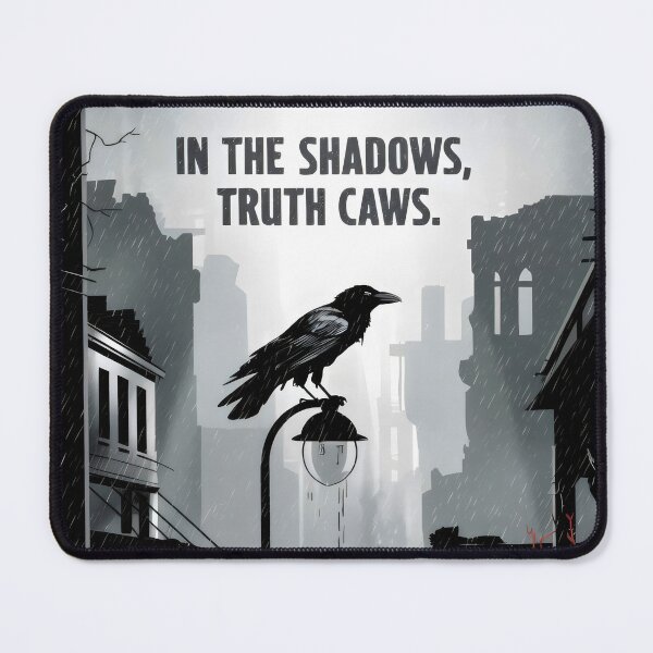 Item preview, Gothic Raven Quote Art – Dark Crow in Post-Apocalyptic Rain designed and sold by WildlifeInc.