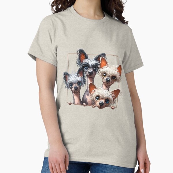 Aperçu de l'œuvre Famille des chiens chinois à crête Club des mignonnes chiens chinois à crête créée et vendue par Betty Maria Dig Art.