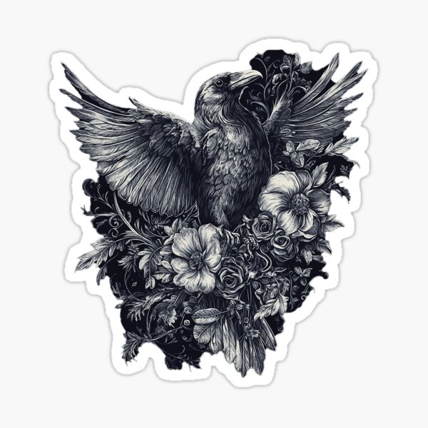 Item preview, Raven in the Flower Field 5 designed and sold by NocturNeon-Art.