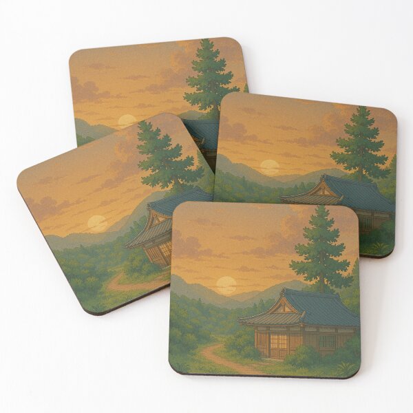 Item preview, Countryside Temple at Dusk - Peaceful Lofi Path designed and sold by DreamCraze.
