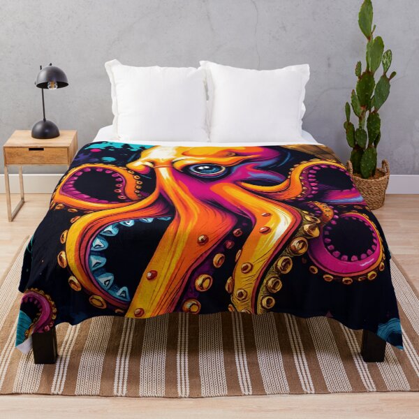 Item preview, Psychedelic Octopus in Spiral Shell - Vibrant Sea Creature Art designed and sold by WildlifeInc.